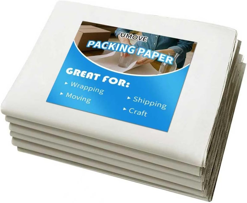 UMOVE Large Packing Paper Sheets for Moving Supplies Bulk Newsprint Packaging Moving Paper for Wrapping Shipping Packing Material 150 Sheets 12 * 24in &27 * 17in & 24 * 24in - Image 1